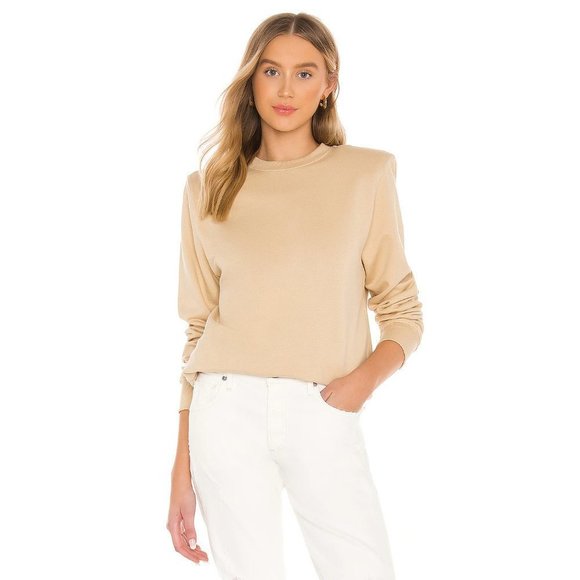 PARENTEZI Removable Shoulder Pad Sweatshirt in Caramel - Picture 1 of 4